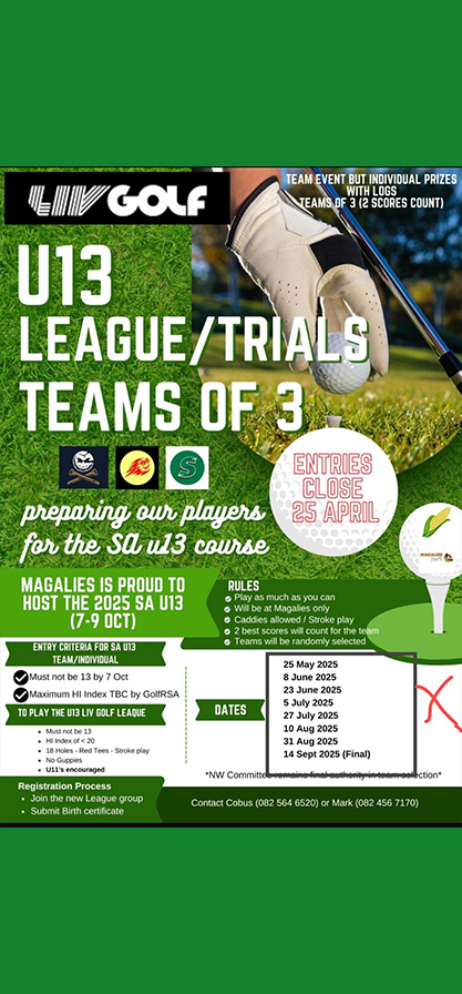 Liv Golf U13 League/Trials Teams of 3 NW