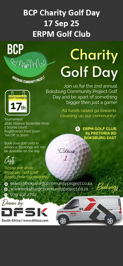 BCP Charity Golf Day 17 Sep 25 ERPM Golf Club