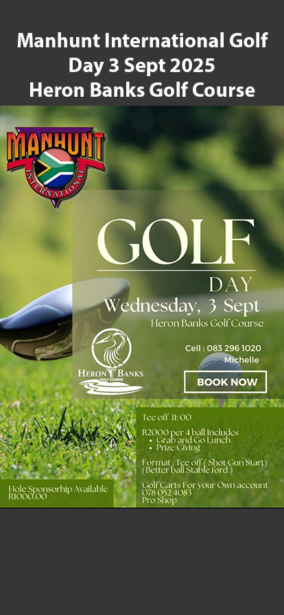 Manhunt International Golf Day 3 Sept 2025 Heron Banks Golf Course