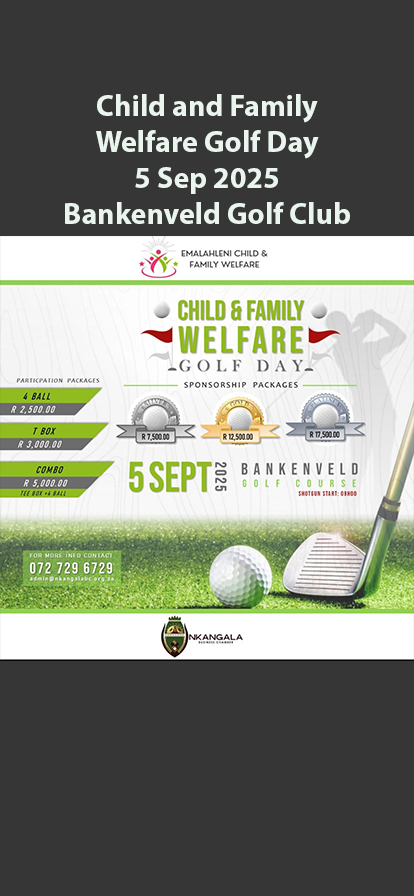 Child and Family Welfare Golf Day 5 Sep 25 Bankenveld Golf Club