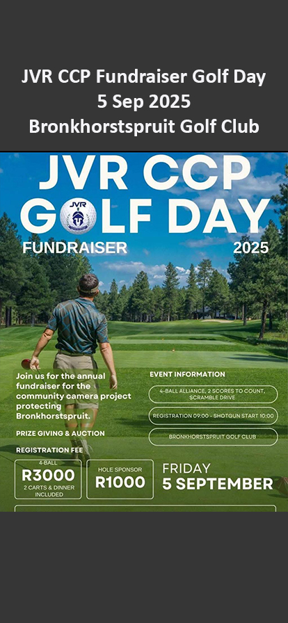 JVR CCP Fundraiser Golf Day 5 Sep Bronkhorstspruit Golf Club