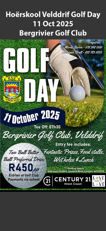 Hoërskool Velddrif Golf Day 11 Oct 2025 Bergrivier Golf Club