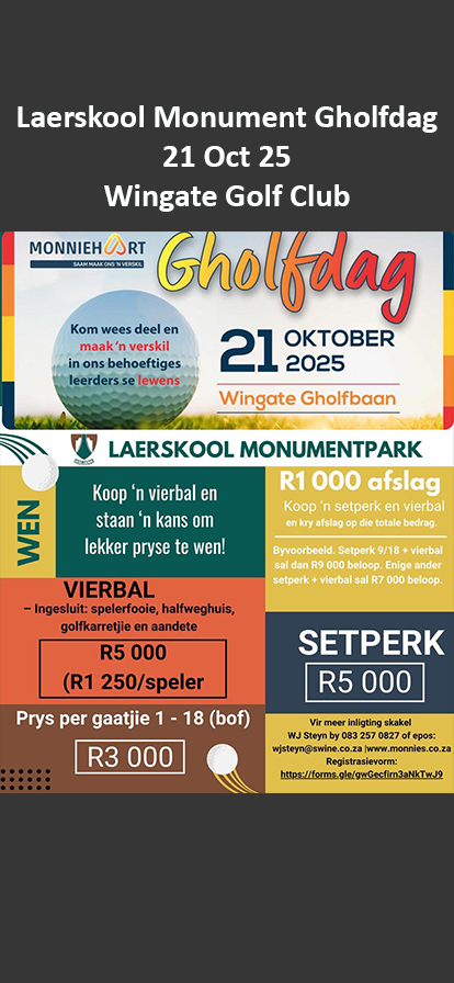 Laerskool Monument Gholfdag 21 Oct 25 Wingate