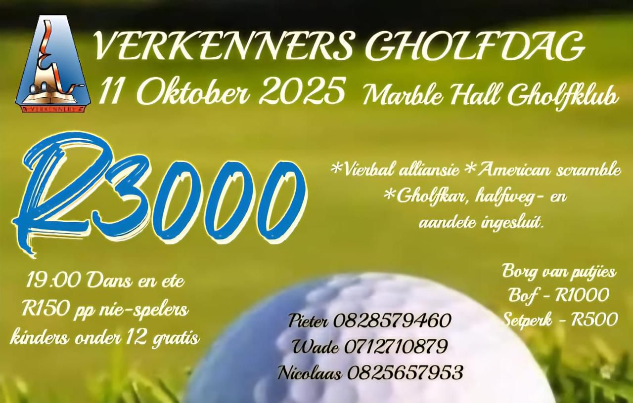 Verkenners Gholfdag 11 Oct 2025 Marble Hall Gholfclub
