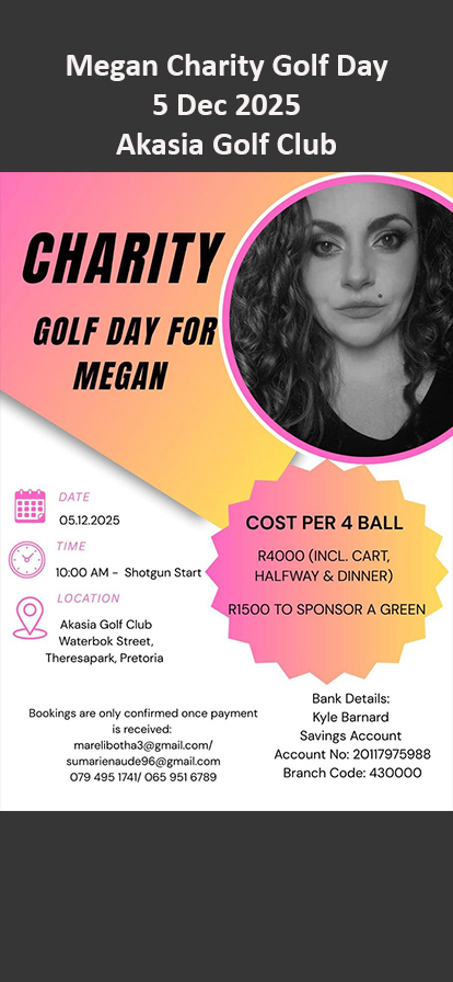 Megan Charity Golf Day 5 Dec 2025 Akasia Golf Club
