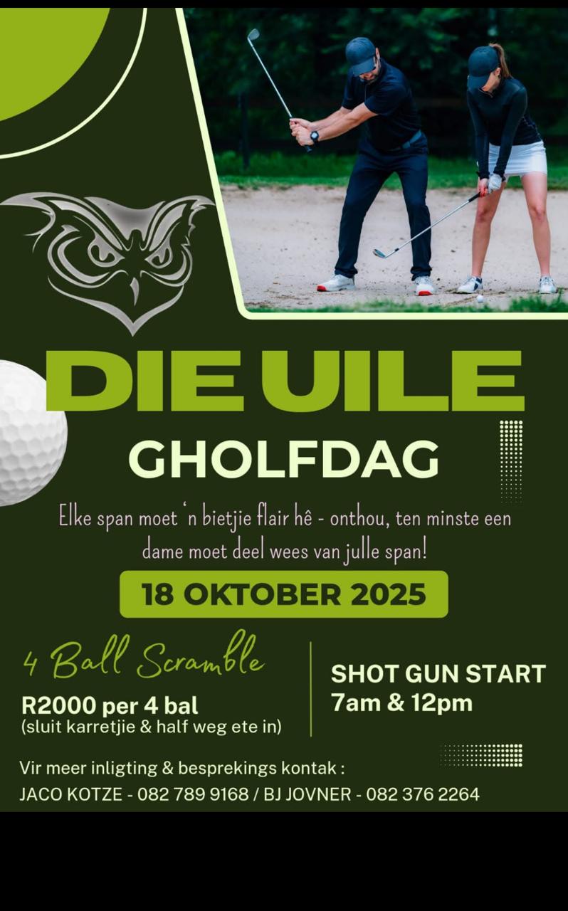 DIE UILE Gholfdag 18 Oct 2025 Grobelaarsdal