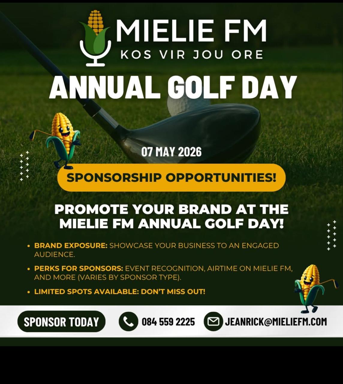 Mielie FM Annual Golf Day 7 May 2026 Schoeman Park Golf Club!