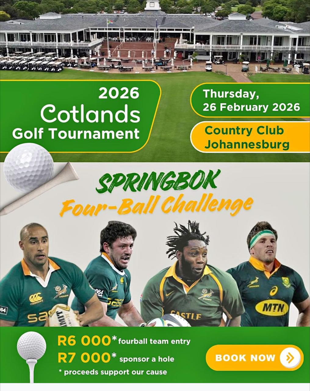 Springbok Four-Ball Challenge Cotlands Golf Tournament 26 Feb 2026 Country Club Johannesburg
