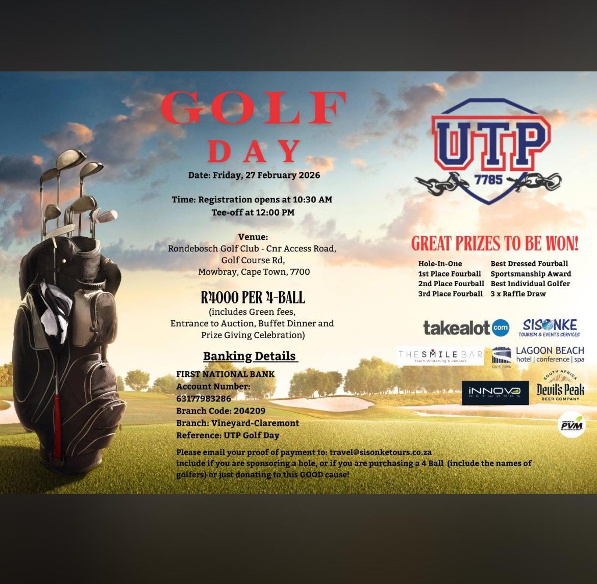 UTP Golf Day 27 Feb 2026 Rondebosch Golf Club