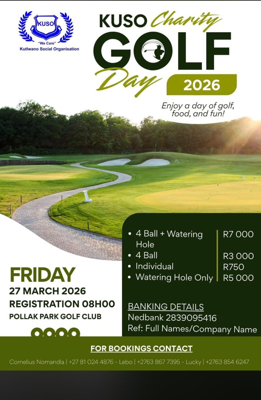 KUSO Charity "We Care" Kutiwano Social Organization 27 March 2026 Pollak Park Golf Club