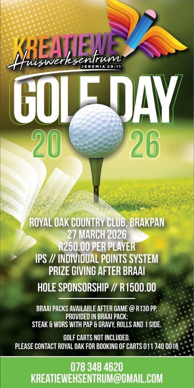 Kreatiewe Huiswerksentrum Golf day 27 March 2026 Royal Oak Country Club