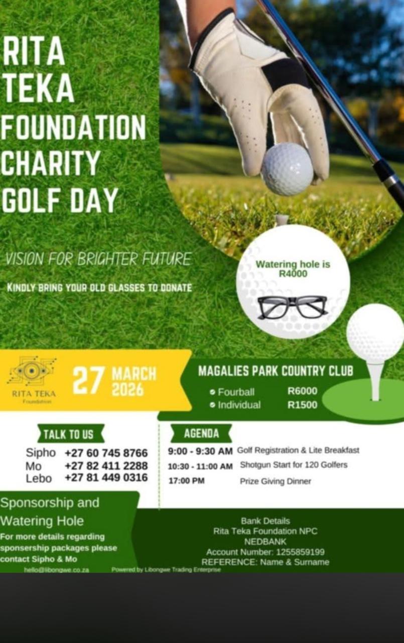 RITA TEKA Foundation Charity Golf Day 27 MARCH 2026 Magalies Park Country Club