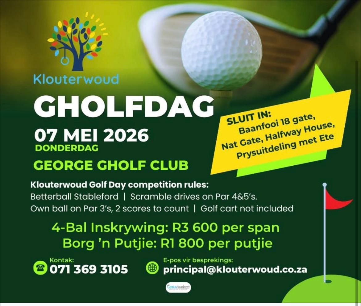 Klouterwoud Gholfdag 7 MEI 2026 George Golf Club