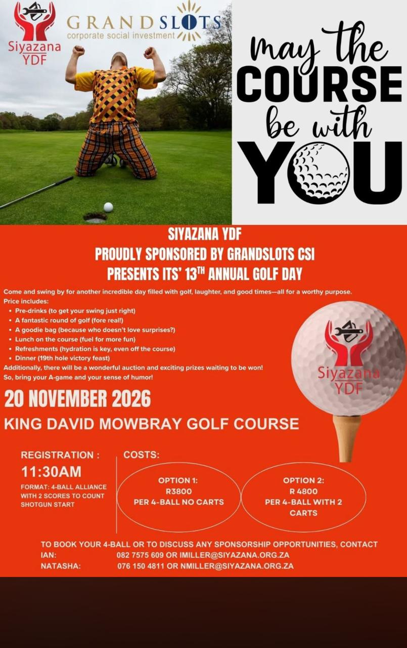 GRAND SLOTS corporate social investment 20 Nov 2026 KING DAVID MOWBRAY GOLF COURSE