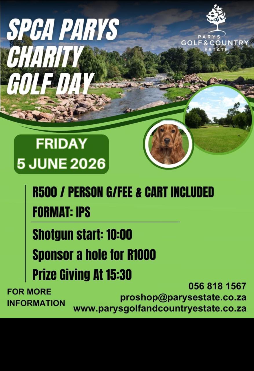 SPCA PARYS CHARITY GOLF DAY 5 Jun 2026 PARYS GOLF & COUNTRY