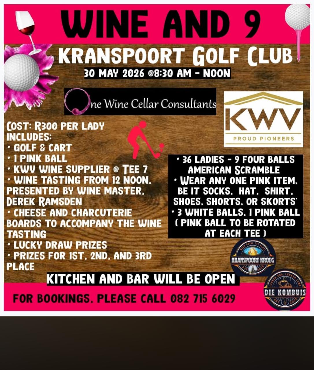 WINE AND 9 Kranspoort Vakansiedorp & Golf Club 30 May 2026