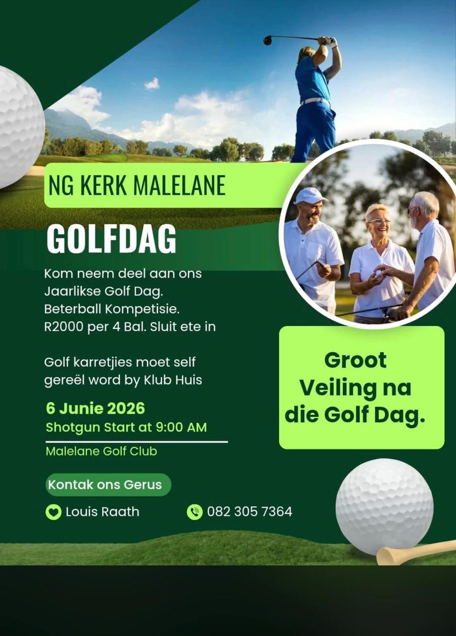 NG KERK MALELANE GOLFDAG 6 Jun 2026 Malelane Golf Club