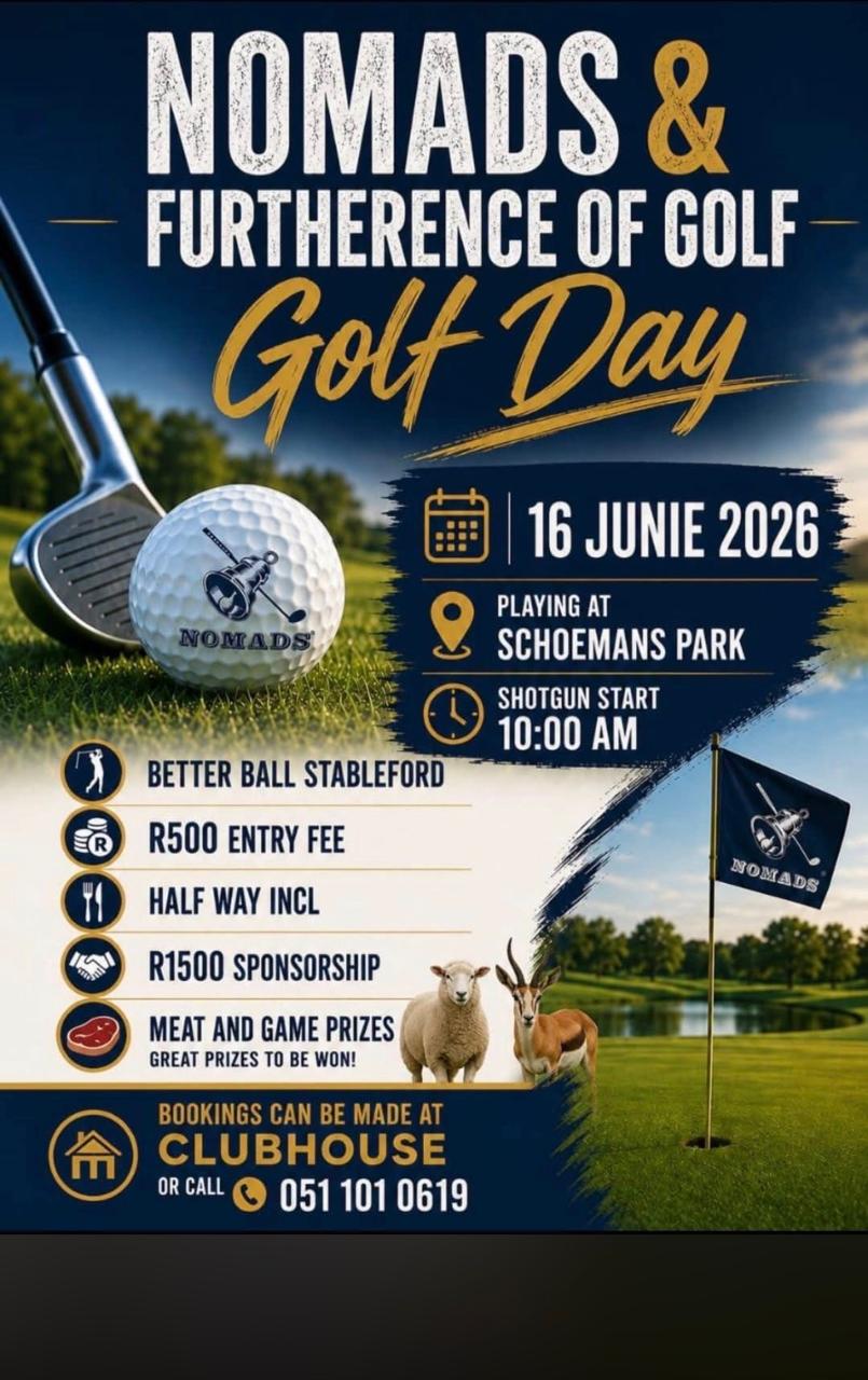 NOMADS & FURTHERENCE OF GOLF Golf Day 16 Jun 2026 SCHOEMANS PARK