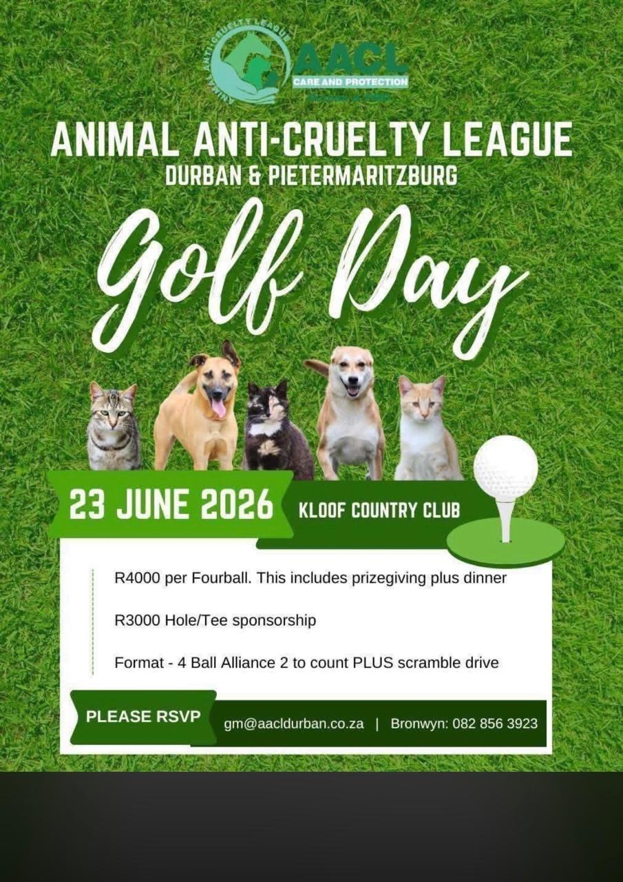 Animal Anti-Cruelty League 23 Jun 2026 KLOOF COUNTRY CLUB