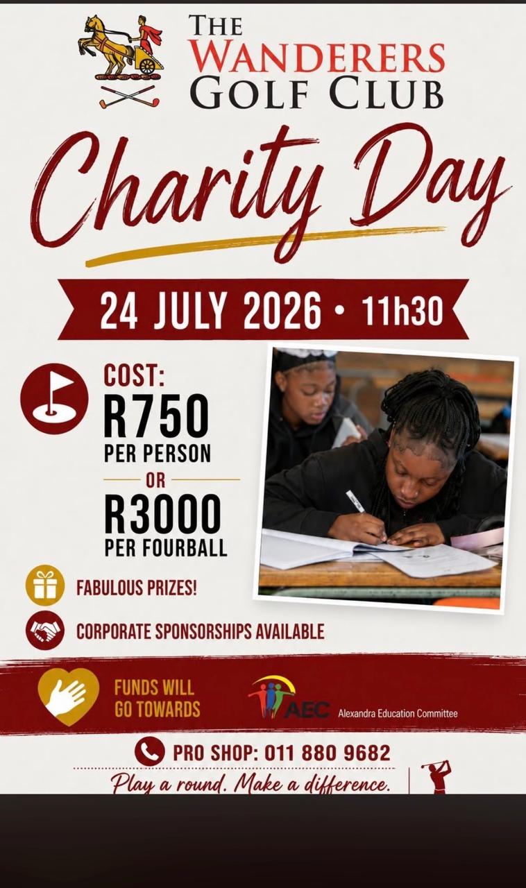 THE WANDERERS GOLF CLUB Charity Day 24 JULY 2026