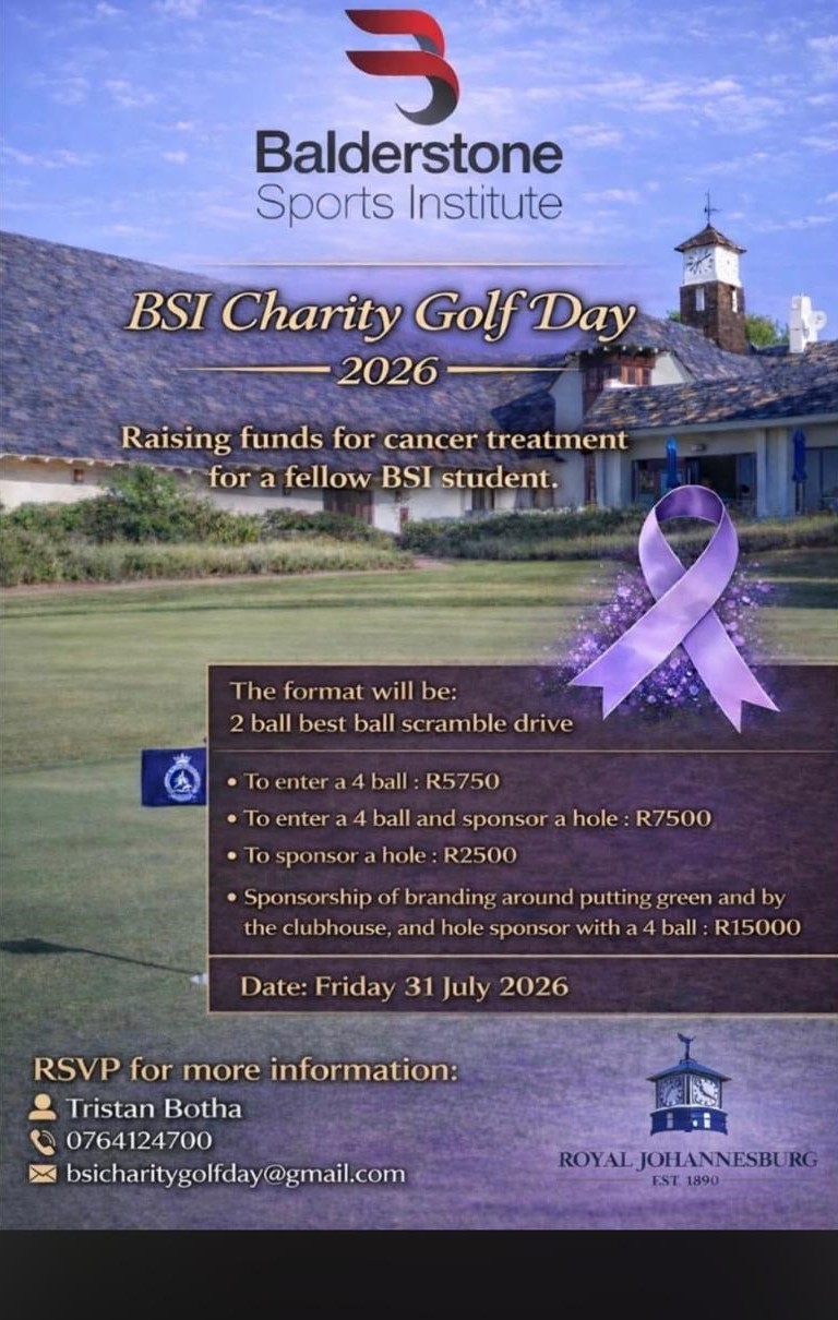 Balderstone Sports Institute 31 Jul 2026 Royal Johannesburg