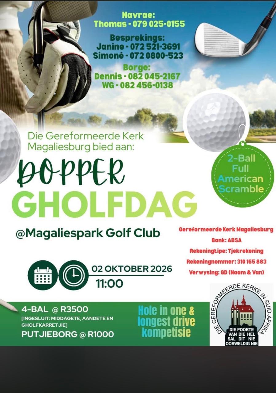 DOPPER GHOLFDAG Magaliespark Golf Club 02 Oct 2026