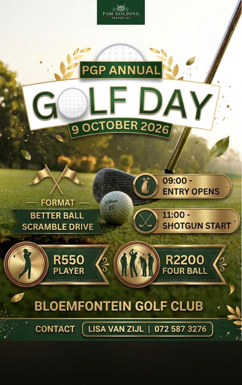 PAM Golding Properties PGP ANNUAL GOLF DAY 9 Oct 2026 Bloemfontein Golf Club