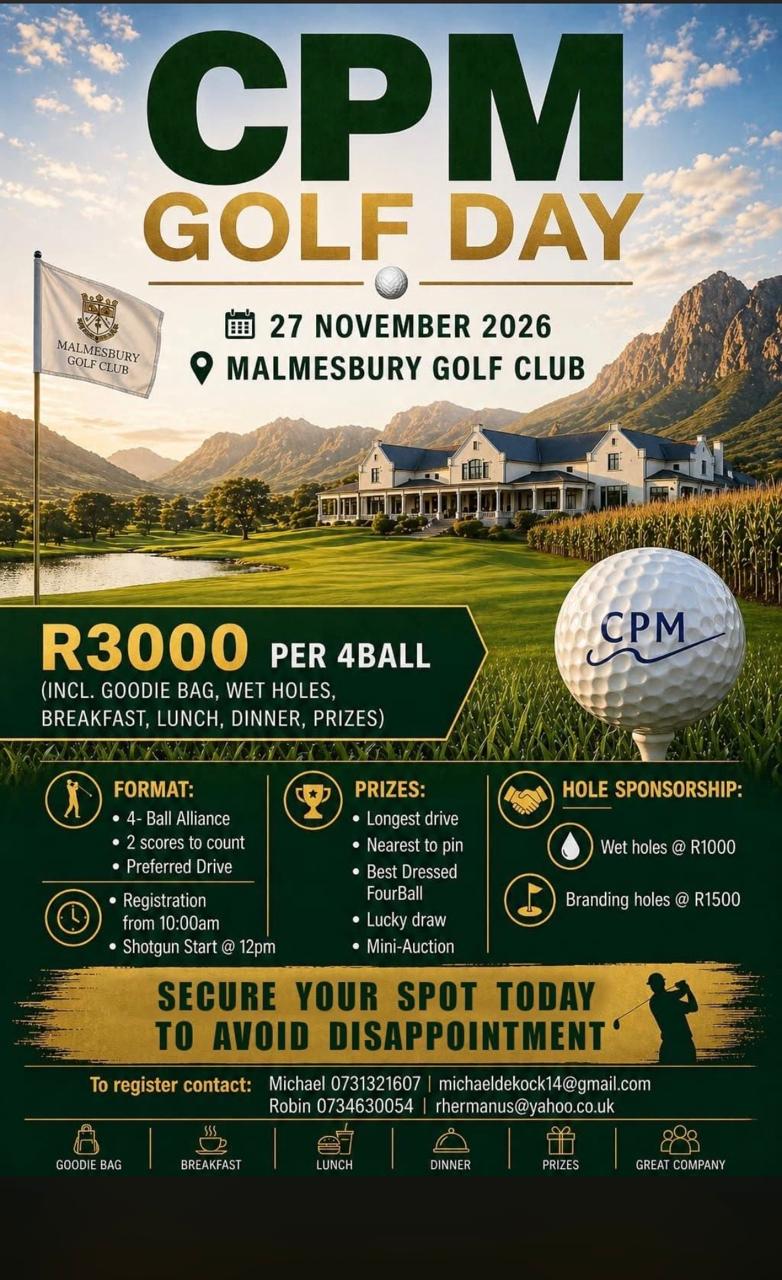 CPM Golf Day 27 Nov 2026 Malmesbury Golf Club