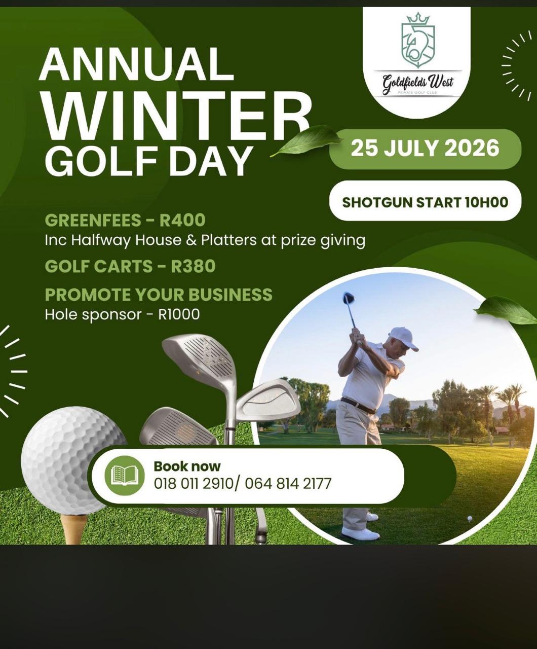 Annual Winter Golf Day Goldfields West Private Golf Club 25 Jul 2026