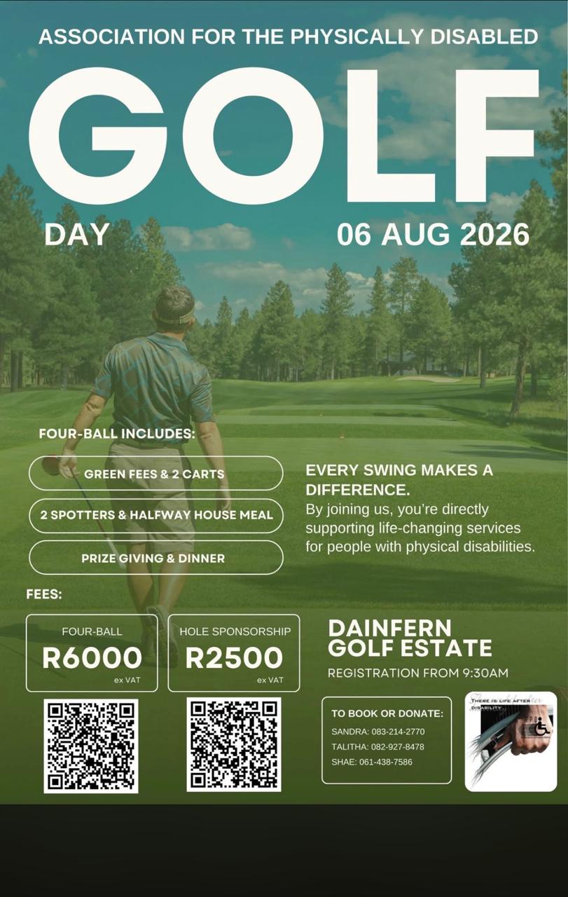 Association For The Physically Disabled Golf Day Dainfern Golf Estate 6 AUG 2026