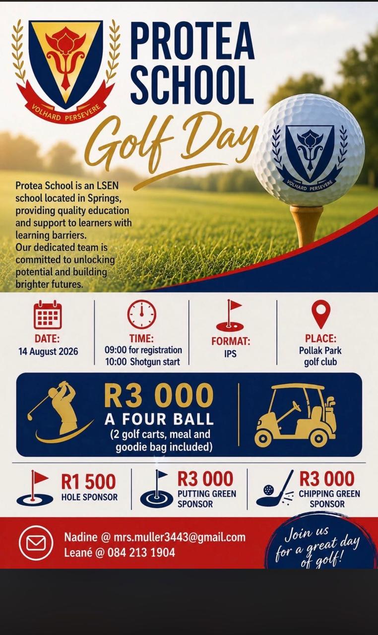 Protea School Volhard Persevere Golf Day Pollak Park golf club 14 Aug 2026