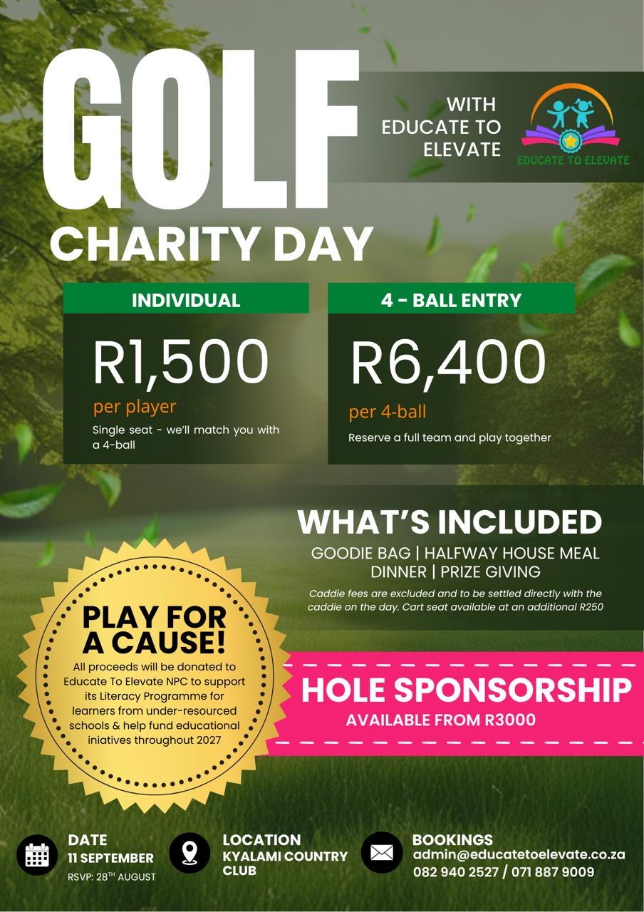 Golf Charity Day with Educate To Elevate