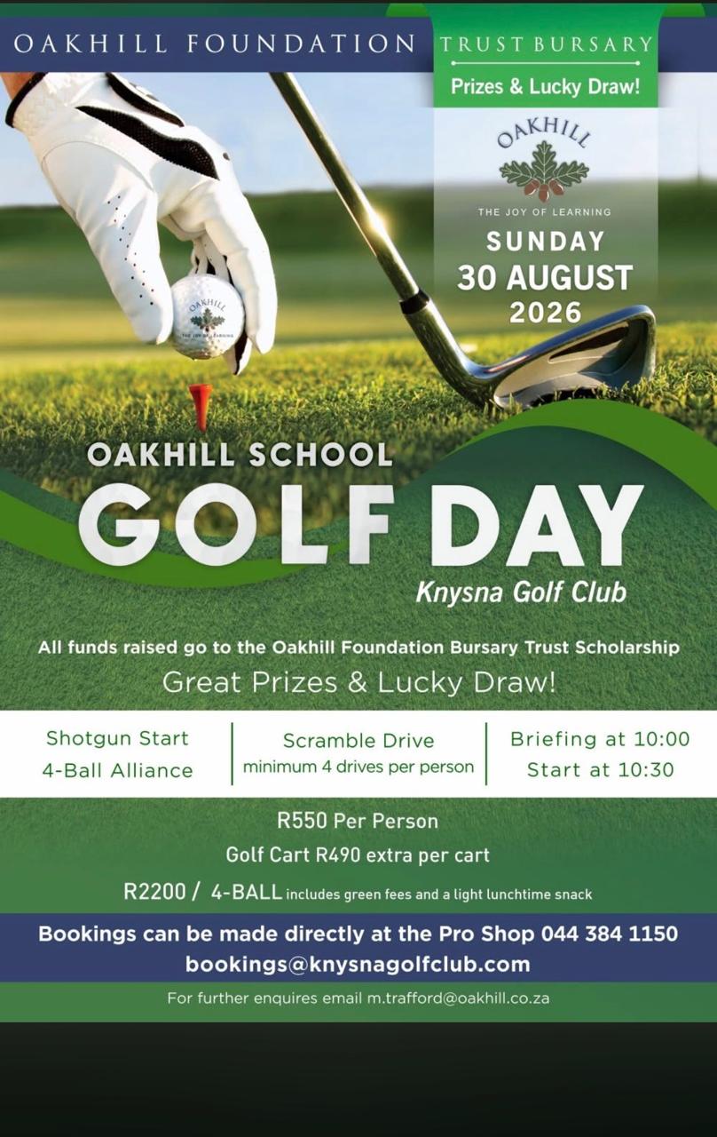 Oakhill School Knysna Golf Club 30 Aug 2026